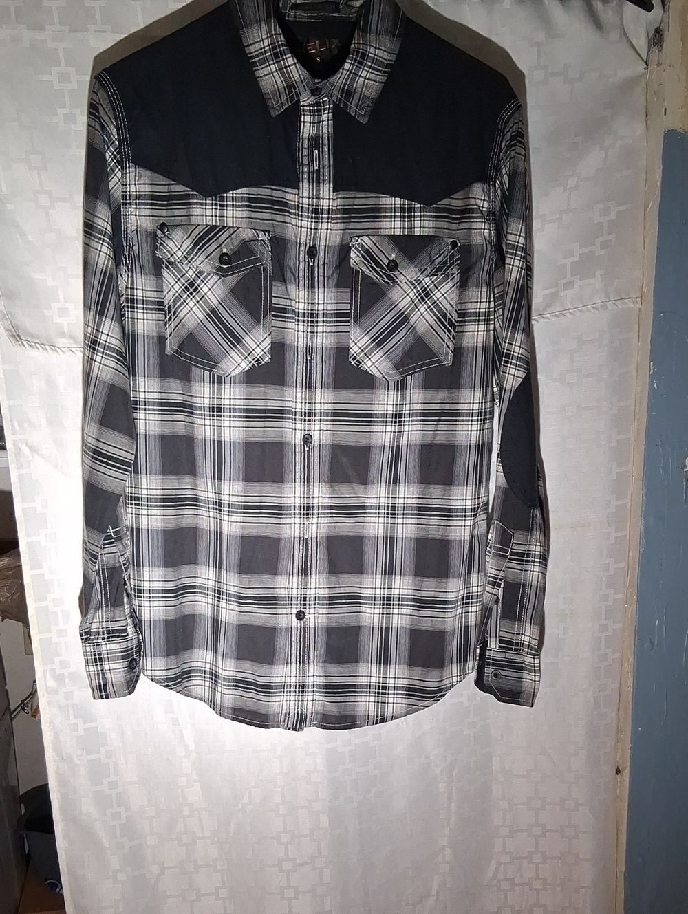 Helix men's long sleeve plaid western button up shirt with yolk